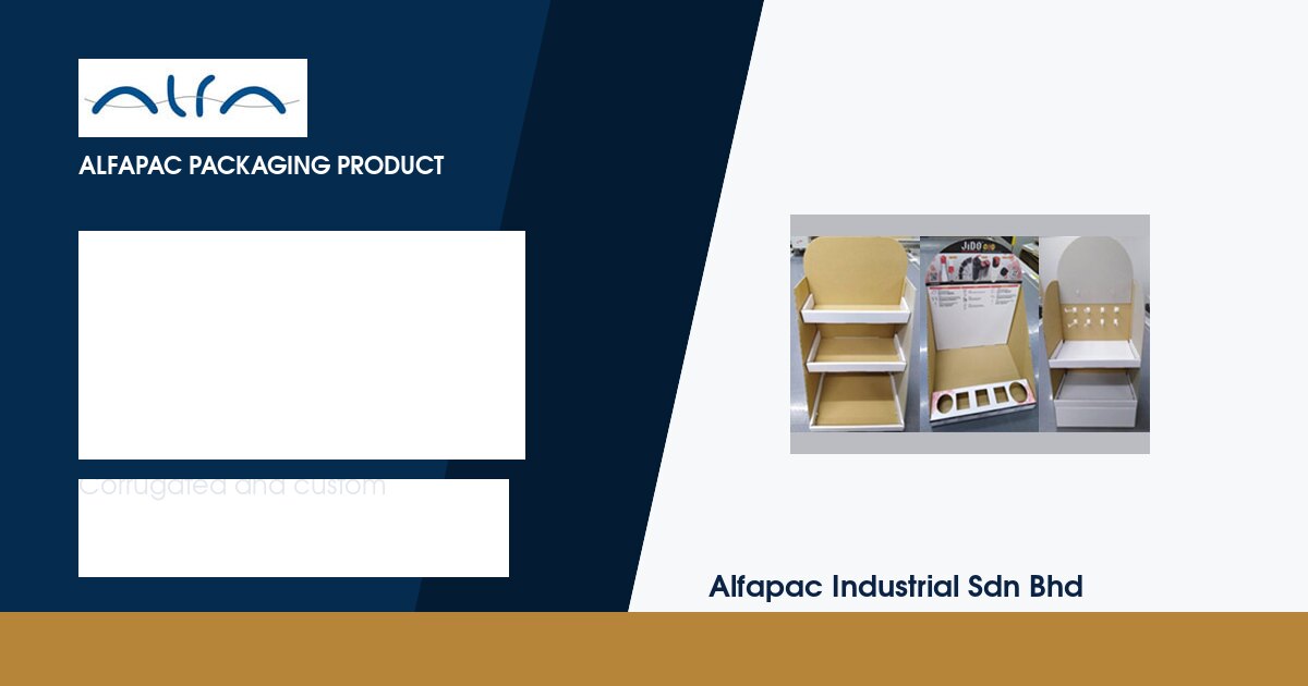 Product display standee packaging by Alfapac Industrial Johor Bahru